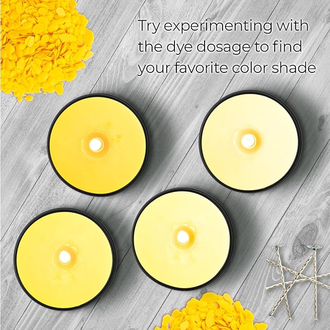 Bright Yellow Candle Dye 2oz for Soy Candle Making – Highly Concentrated Candle Wax Dyes – Candle Shop Premium Color Dye Chips for Soy Wax, Beeswax, Paraffin