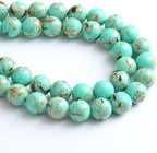 8MM 46PCS Peacock Blue Shell Turquoise Spacer Loose Beads for Jewelry Making DIY Bracelet Necklace