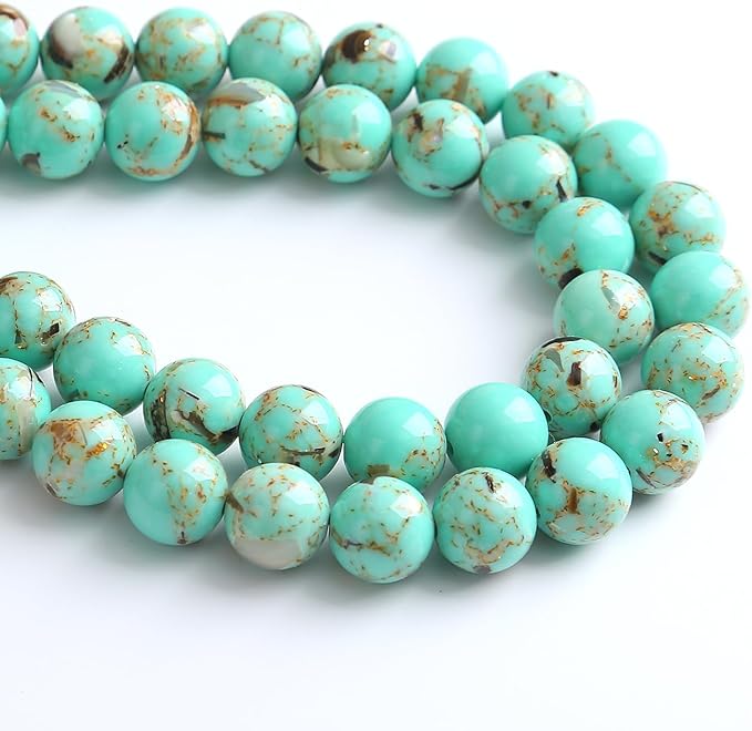 12MM 32PCS Peacock Blue Shell Turquoise Spacer Loose Beads for Jewelry Making DIY Bracelet Necklace