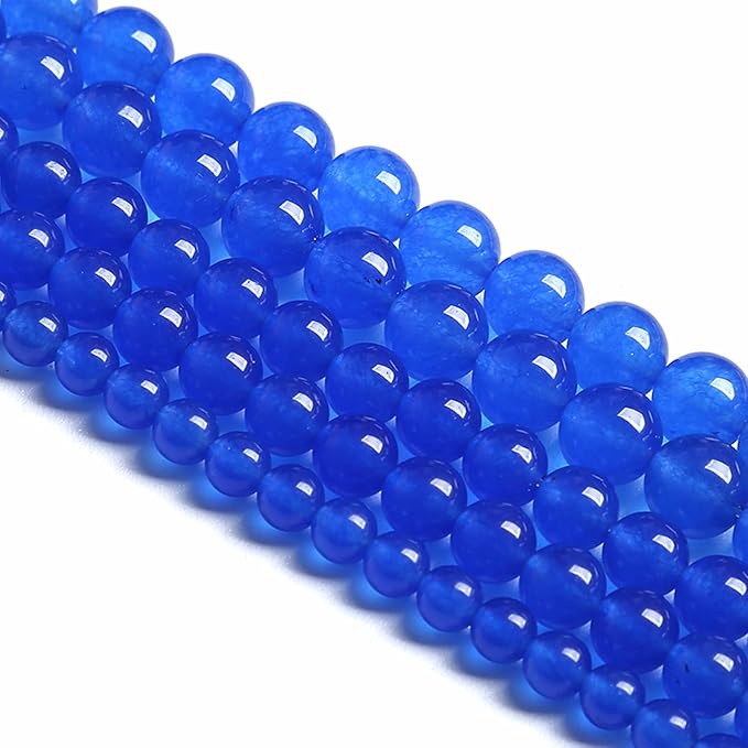 4MM 88PCS Deep Blue Chalcedony Natural Stone Loose Beads for Jewelry Making DIY Bracelet
