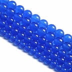 160PCS 4MM Deep Blue Chalcedony Natural Stone Loose Beads for Jewelry Making DIY Bracelet