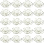 20pcs Flower Lace Applique Exquisite 3D Embroidery Floral Sew On Patches for Wedding Bridal Dress Clothes Repairing Hair Ornaments Sewing Craft DIY (White-Off)