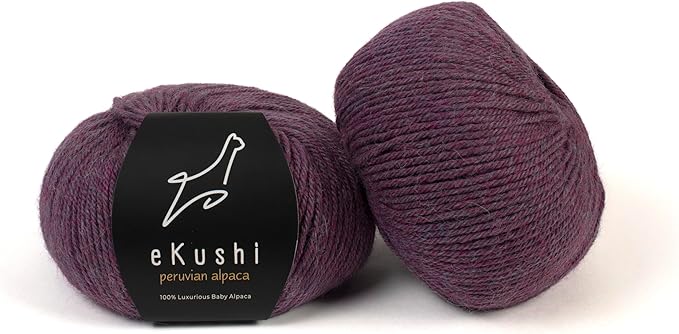 100% Baby Alpaca Yarn for Knitting & Crocheting - Set of 2 Skeins of Premium Yarn DK - Lightweight, Hypoallergenic & Thermal Peru Made - Ideal for Delicate Projects (M044 - Dark Fuchsia)