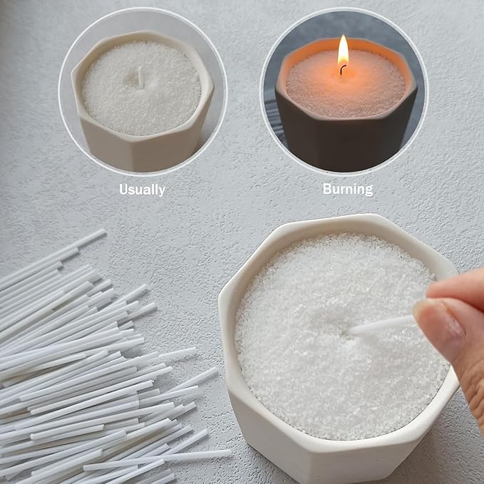 200-Pack Pearled Candle Cotton Wicks for Sand Candles Making - 2 Inch MANNYCOM Metal-Free and Lead-Free Refill Sand Wax Wick for Making DIY (White)
