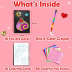 FUNNYB&G Foil Art Craft for Kids - Christmas Crafts Gift Party Favors Stocking Stuffers for Kids Fun Art Supplies Creative Birthday Gift Travel Toys for Girls Boys 4 5 6 7 8 9 Years Old (Food)