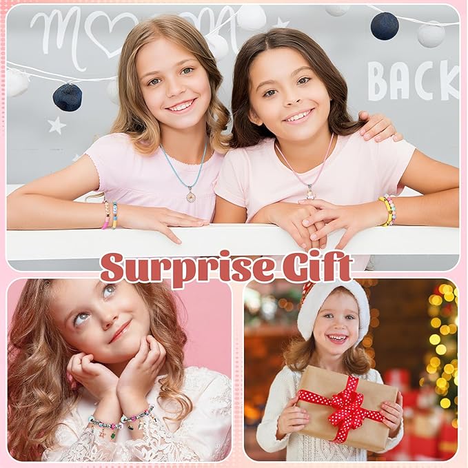 Extpro Charm Bracelet Making Kit, 1410pcs DIY Jewelry Making Kit with Box & Bead Board, Unicorn Gifts Arts and Crafts Toys for 8-12 Years Old Girls Festival Birthday