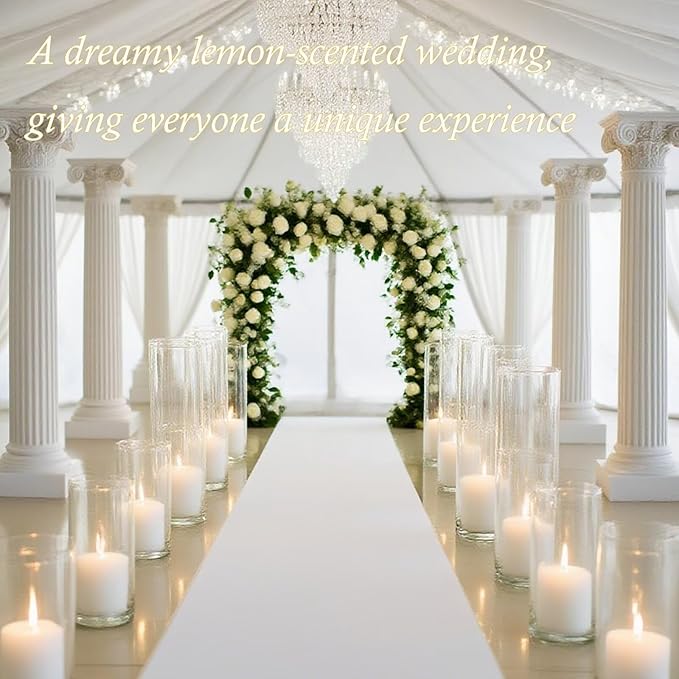 Aufien Candle Sand with Wicks,21.4 Oz Pearled Candle, DIY Bead Powder Sand Wax Making kit Refillable Non Toxic for Handmade, Wedding and Halloween Christmas Decorations White Fresh Lemon Scented