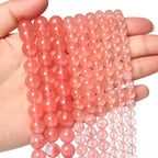 60pcs 6mm Natural Stone Beads Watermelon Crystal Beads Crystal Gemstone for Jewelry Making, DIY Bracelet Necklace