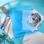 2 pcs Large Art Portfolio Case, Durable Large Portfolio Folder for Artwork, Drawing, Painting Storage, A3 & A4 Size, Blue
