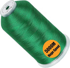 New brothread - Single Huge Spool 5000M Each Polyester Embroidery Machine Thread 40WT for Commercial and Domestic Machines - Christmas Green