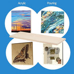 Falling in Art Unfinished Birch Wood Panels Kit for Painting, Wooden Canvas 2 Pack of 6x24 Studio 3/4" Deep, Cradle Boards for Pouring, Art, Crafts, Burning and More
