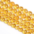 6MM 60PCS Natural Citrine Yellow Quartz Crystal Round Spacer Loose Beads for Jewelry Making 15 inches DIY Bracelet Necklace