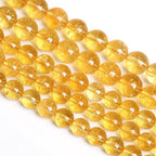 75PCS 10MM Natural Citrine Yellow Quartz Crystal Round Spacer Loose Beads for Jewelry Making DIY Bracelet Necklace