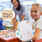 Watersay 6 Pcs Teacher Rubber Stamp Set Motivate Encouraging Messages Wooden Teaching Rubber Stamp Vintage Art for Classroom Grading Home School Teacher Supplies Back School and DIY Card Making