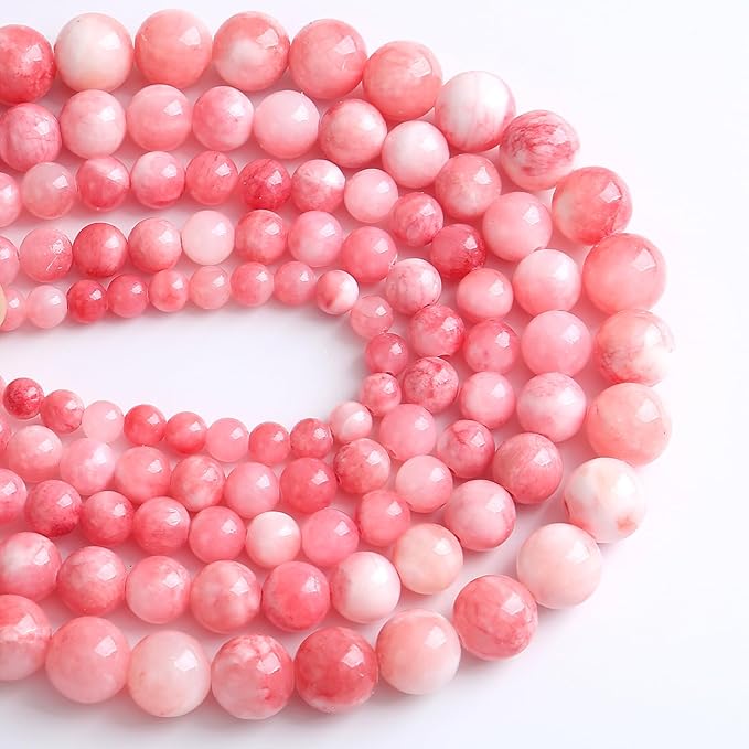 4MM 86PCS Pink Persian Jade Spacer Loose Beads for Jewelry Making DIY Bracelet Necklace