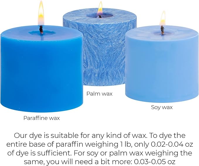 Blue Candle Dye 2oz for Soy Candle Making – Highly Concentrated Candle Wax Dyes – Candle Shop Premium Color Dye Chips for Soy Wax, Beeswax, Paraffin