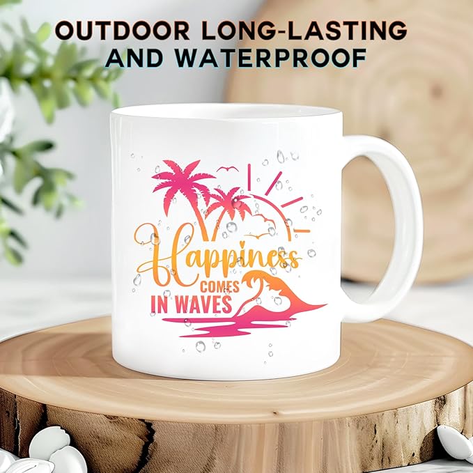 Tintnut Orange Pink Permanent Vinyl - 8 Sheets 12"x10" Gradient Adhesive Self Sticker, Ombre Glossy Self Sticker Water Proofing Vinyl Compatible with Cricut Or Silhouette