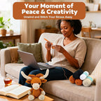 Faircosy Learn to Crochet Beginner Kit: All in One Highland Cow Crochet DIY Kit with Yarn, Crochet Hooks, Video Guide - Make Adorable Cow for Women, Teens & Adults - Great Learning Craft Gift