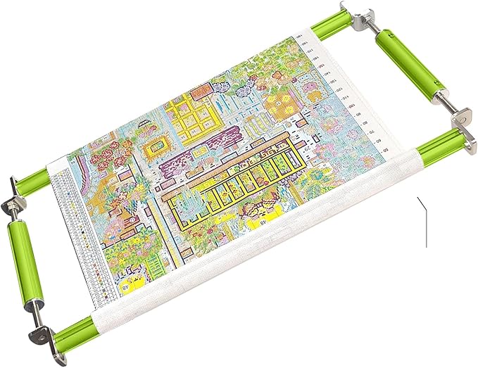 Couple Embroidery Art Embroidery Clip Frame Cross Stitch 4 Slot Presser Heavy Duty Embroidery Bandage Embroidery Frame Needlepoint Frame Embroidery Scroll Frame Embroidery Frames (Green)