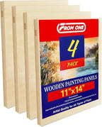 4 Pack 11x14 Basswood Paint Pouring Panels for Acrylic Pouring, Oil & Abstract Painting – Sturdy Wood Painting Boards for Artists and Crafters