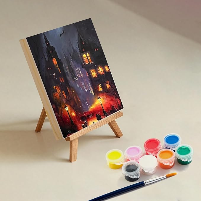 8 Pack 6 x 8 inch Wood Panel Boards,Unfinished Wood Frames for DIY Art Projects, Square Canvas for Painting, Pouring, Arts Use with Oils, Fall Halloween Decorations Panel Canvas