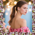 Ceramic Round Porcelain Beads Flower Porcelain Spacer Bead Craft Beads Ornamenets for DIY Jewelry Necklace Bracelet DIY Crafts for Women Above 12 Years Old 100 pcs