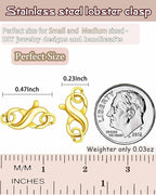 Double Opening Lobster Clasp 316 Stainless Steel Silver and Gold Pleted Necklace Bracelet Extender Clasps and Closures for DIY Jewelry