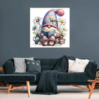 Gnome Cross Stitch Kits for Beginners Adults, Patterns Dimensions Needlepoint Art Crafts,Counted Cross Stitch Kits Embroidery Kits for Beginners Adults for Home Decor 13.8x13.8 inch