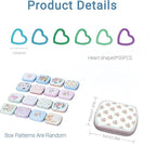 Wonafa 50Pcs Heart-Shaped Metal Stitch Markers,Metal Colorful Crochet Stitch Markers,with Storage Box for Crocheting Clothing Tag DIY Craft Project (Heart-Shaped-50Pcs)