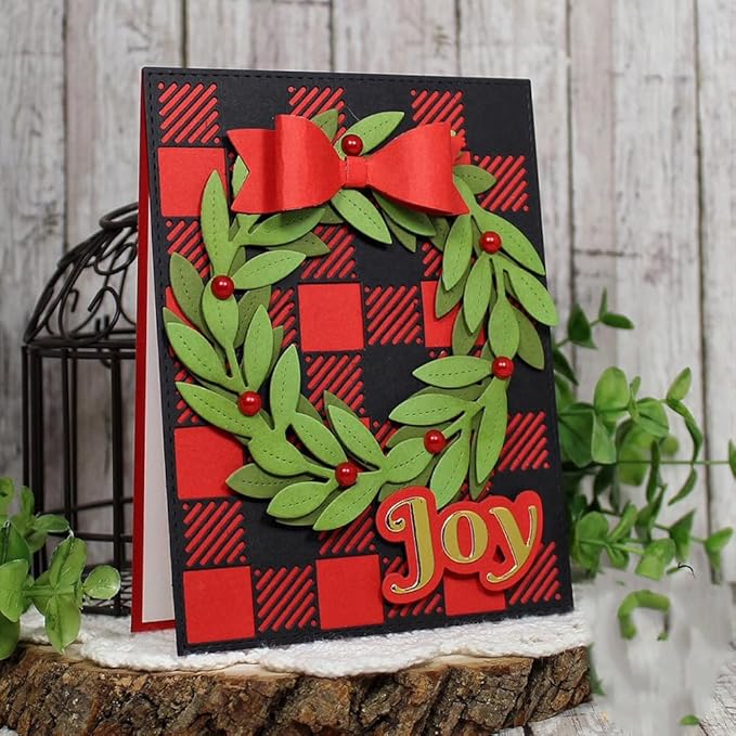 DzIxY Shadow Christmas English Words Joy Metal Cutting Dies for Card Making Kit Embossing Paper Die Cuts Set Scrapbook Stencils Supplies Machine Templates