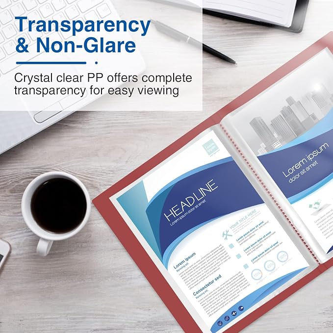 Sooez Art Portfolios 11"x17", Large Portfolio Folder with 30 Pockets & Black Inner Sheets, Display 60 Pages, 11 x 17 Presentation Book for Artwork Storage, Binder with Plastic Sleeves for Artist