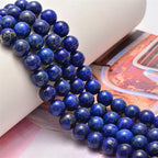 NCB 100pcs 6mm Lapis Lazuli Beads Natural Semi Precious Beads Round Smooth Gemstones Loose Spacer Beads Charms for Necklaces Bracelets Jewelry Making (Lapis Lazuli, 6mm 100Beads)