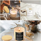 CONNOO 8 Pack 14 OZ Frosted Glass Candle Jars with Bamboo Lids for Making Candles, Large Size Empty Candle Tins with Sticky Labels - Leakproof & Dishwasher Safe.