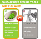 Pottery Herb Stripper Bowl -2025 New Handmade Ceramic Tool for Kale, Beets, Herbs - Ideal for Homesteading & Kitchen, Durable (White Glaze)