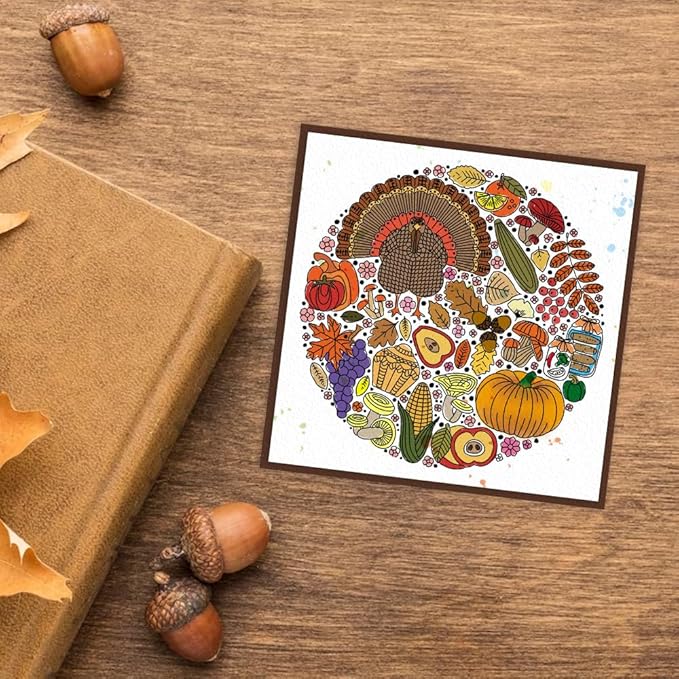 Hying Thanksgiving Background Clear Stamps for Card Making, Harvest Pumpkin Turkey Transparent Rubber Stamp for Bullet Journal, DIY Scrapbook Decoration, Handmade Crafts, Notebook Fall Blessings