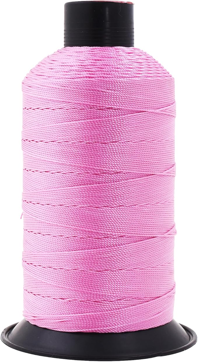 Mandala Crafts Bonded Nylon Thread - Pink Heavy Duty Sewing Threads - 800 YDs Size 277 840D T270 Tex 270 for Leather, Jeans, Weaving, Outdoor, Marine, Upholstery
