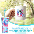 Tintnut Tie Dye Permanent Vinyl Roll - 12 inch x 5ft, Seamless Blue Red Adhesive Vinyl, Interesting Swirl Pattern Self Sticker Water Proofing for Home Decor