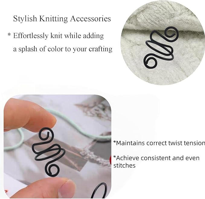 2Pcs Crochet Rings for Finger, Adjustable Open Yarn Guide Crochet Tension Ring for Crocheting Knitting Accessories Supplies Metal Yarn Tension Loop Ring for Finger (Black), SATONBEYI