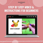 Pika-Doo Crochet Kit | Beginner Level | Great for Couples, Date Night, Kids, Adults, & Anime Lovers | DIY Gift Kit | Heart Included | Instructions, Yarn, Hook, Video & Written Tutorial