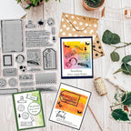 GLOBLELAND Vintage Postcard Background Cling Rubber Stamp 7.09x8.66inch Labels EVA Stamps Embossing Stamp Seal for DIY Scrapbooking and Card Making Paper Craft Decor