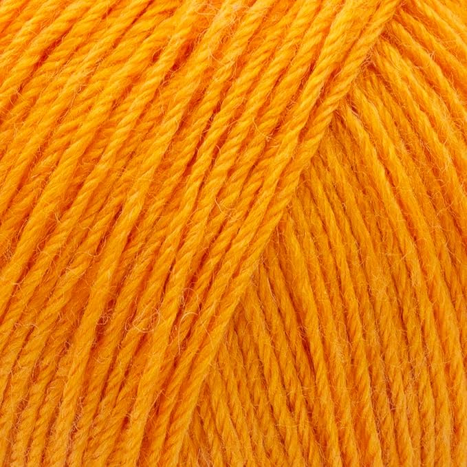 Estako Happy Wool (2 Skeins Pack) 40% Merino Wool 20% Cashmere Type Polyamide 40% Acyrlic Fingering Weight Soft Knitting and Crochet Yarn (2 x 1.76 oz) (2 x 191 yds) (8037 - Yellow Orange)