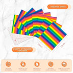 Tintnut Gradient Permanent Adhesive Vinyl - 8 Sheets 12"x10" Rainbow Ombre Glossy Patterned Permanent Adhesive Vinyl for Cutting Machine, Home Decor Self Sticker