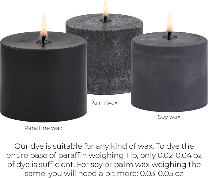 Black Candle Dye 2oz for Soy Candle Making – Highly Concentrated Candle Wax Dyes – Candle Shop Premium Color Dye Chips for Soy Wax, Beeswax, Paraffin
