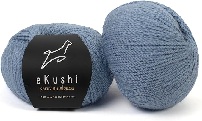 100% Baby Alpaca Yarn for Knitting & Crocheting - Set of 2 Skeins of Premium Yarn DK - Lightweight, Hypoallergenic & Thermal Peru Made - Ideal for Delicate Projects (BL476 - Steel Blue)