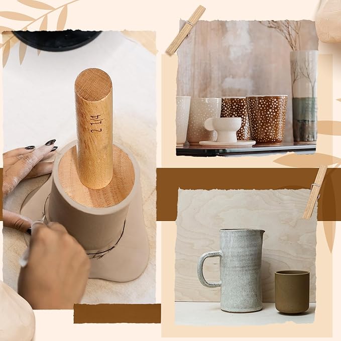 Baderke Cup Pottery Molds, Create Pottery Mug Vases, Cup Molds Crockery Shaping Tool, Assist in Hand Building Crockery Mugs for DIY Ceramic Cup Mug Vase Making(2 1/4'', 9-10 oz)