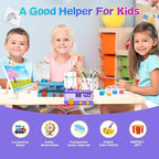 Paint Brush Cleaner with Paint Tray, Water Circulation Brush Rinser with Brush Holder, Watercolor/Oil and Water-Based Paint Brush Cleaner Tool, 400ml Capacity, Train Design, Gift for Artist Beginners