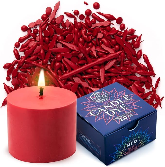 Red Candle Dye 2oz for Soy Candle Making – Highly Concentrated Candle Wax Dyes – Candle Shop Premium Color Dye Chips for Soy Wax, Beeswax, Paraffin