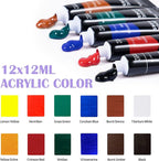 Falling in Art 46 Pcs Acrylic Paint Set with Table Easel, Art Painting Kit with Acrylic Paints, Canvas Panels, Paintbrushes, Canvas Supplies Kit for Kids, Adults, Beginners, and Artists, Purple