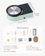 VEVOR Mini Pottery Wheel For Kids and Beginners, 6” Turntable, Two-way Rotation, Adjustable Speed, Complete Pottery Set with Clay Art Supplies Sculpting Tools, Craft Gifts for Kids Teens Adults, Green