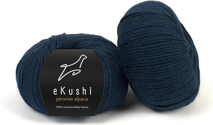 100% Baby Alpaca Yarn for Knitting & Crocheting - Set of 2 Skeins of Premium Yarn DK - Lightweight, Hypoallergenic & Thermal Peru Made - Ideal for Delicate Projects (BL015 - Space Blue)